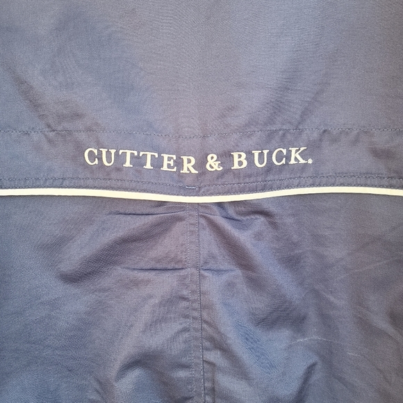 Men's Cutter & Buck 'Pebble Beach' Large Navy-Blue Lined CB Weathertech Zip Jack - Picture 10 of 11